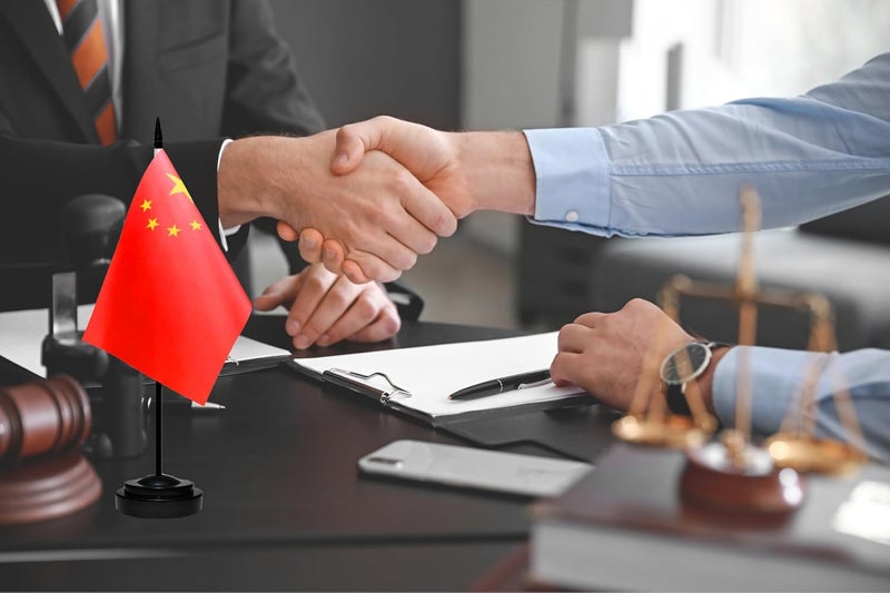 tibijoy China Chinese Small Mini Desk Flag Set Miniature China Chinese Table Office Flag with 13" Black Pole, Black Base, Miniature China Deluxe Desktop Flag(2 Pack) - Image 5